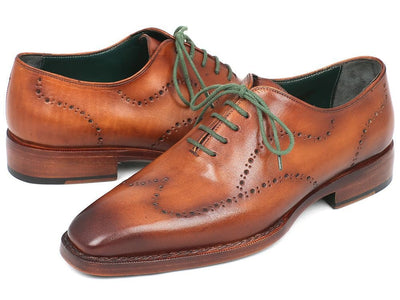 Paul Parkman Men's Wingtip Oxford Goodyear Welted Camel Brown (ID87CML66)