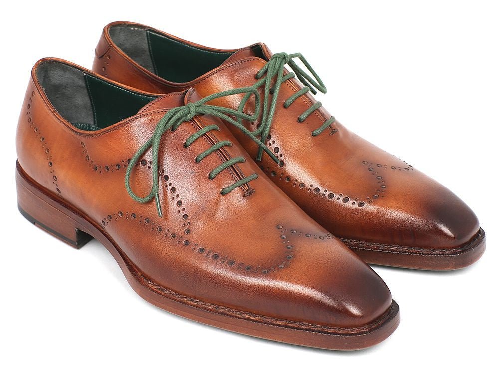 Paul Parkman Men's Wingtip Oxford Goodyear Welted Camel Brown (ID87CML66)