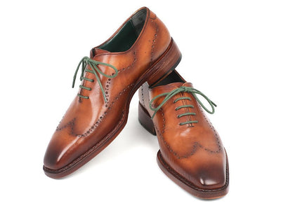 Paul Parkman Men's Wingtip Oxford Goodyear Welted Camel Brown (ID87CML66)
