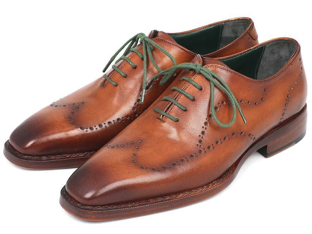Paul Parkman Men's Wingtip Oxford Goodyear Welted Camel Brown (ID87CML66)