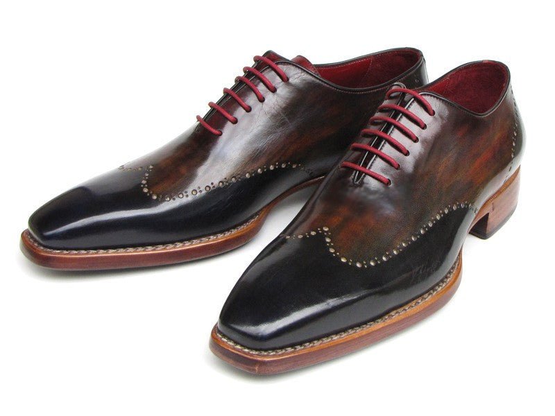Paul Parkman Men's Wingtip Oxford Goodyear Welted Navy Red Black (ID081 - MIX)