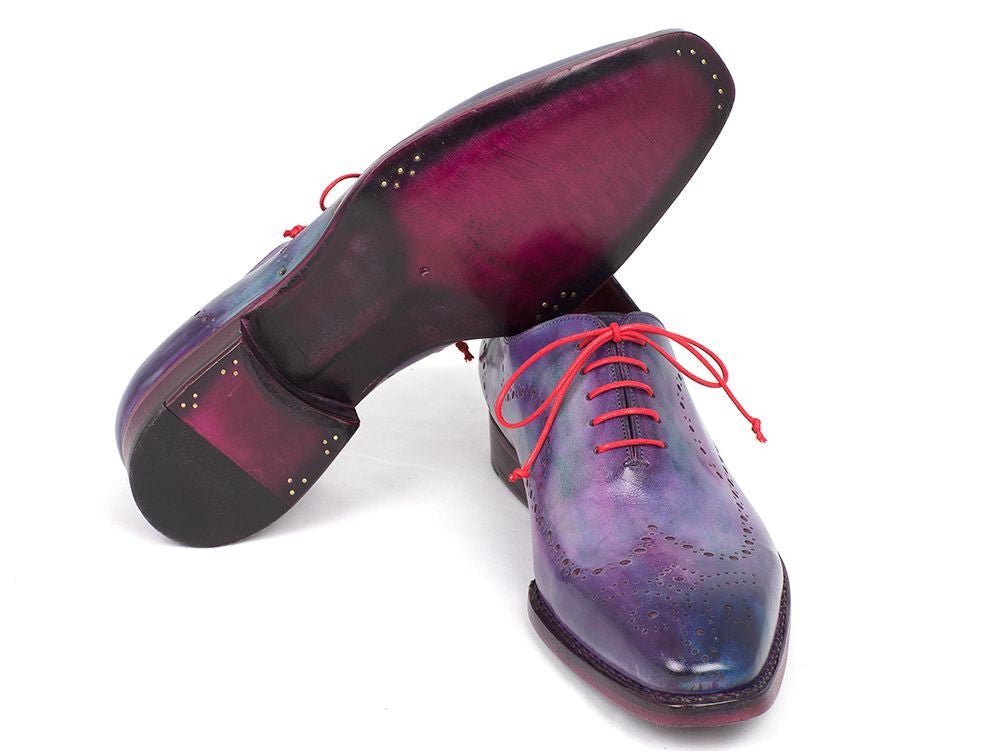 Paul Parkman Men's Wingtip Oxfords Goodyear Welted Purple (ID87PRP11)