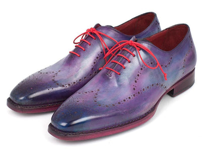 Paul Parkman Men's Wingtip Oxfords Goodyear Welted Purple (ID87PRP11)