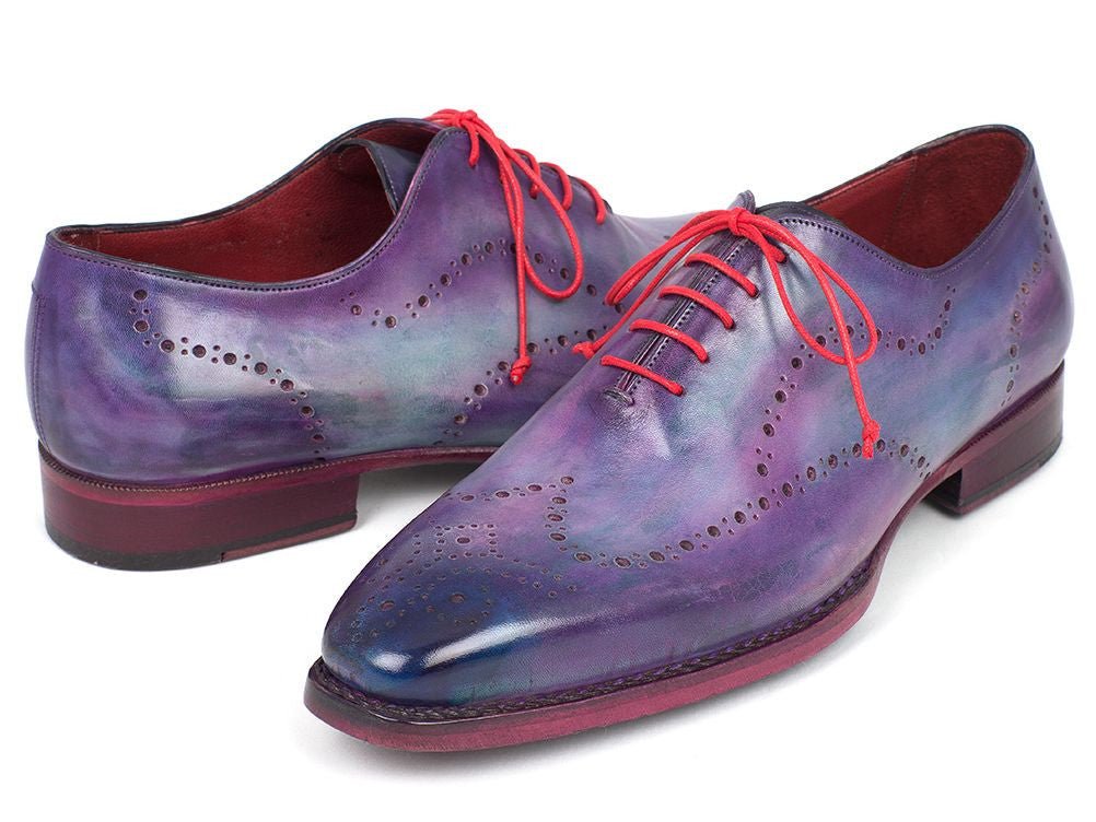 Paul Parkman Men's Wingtip Oxfords Goodyear Welted Purple (ID87PRP11)