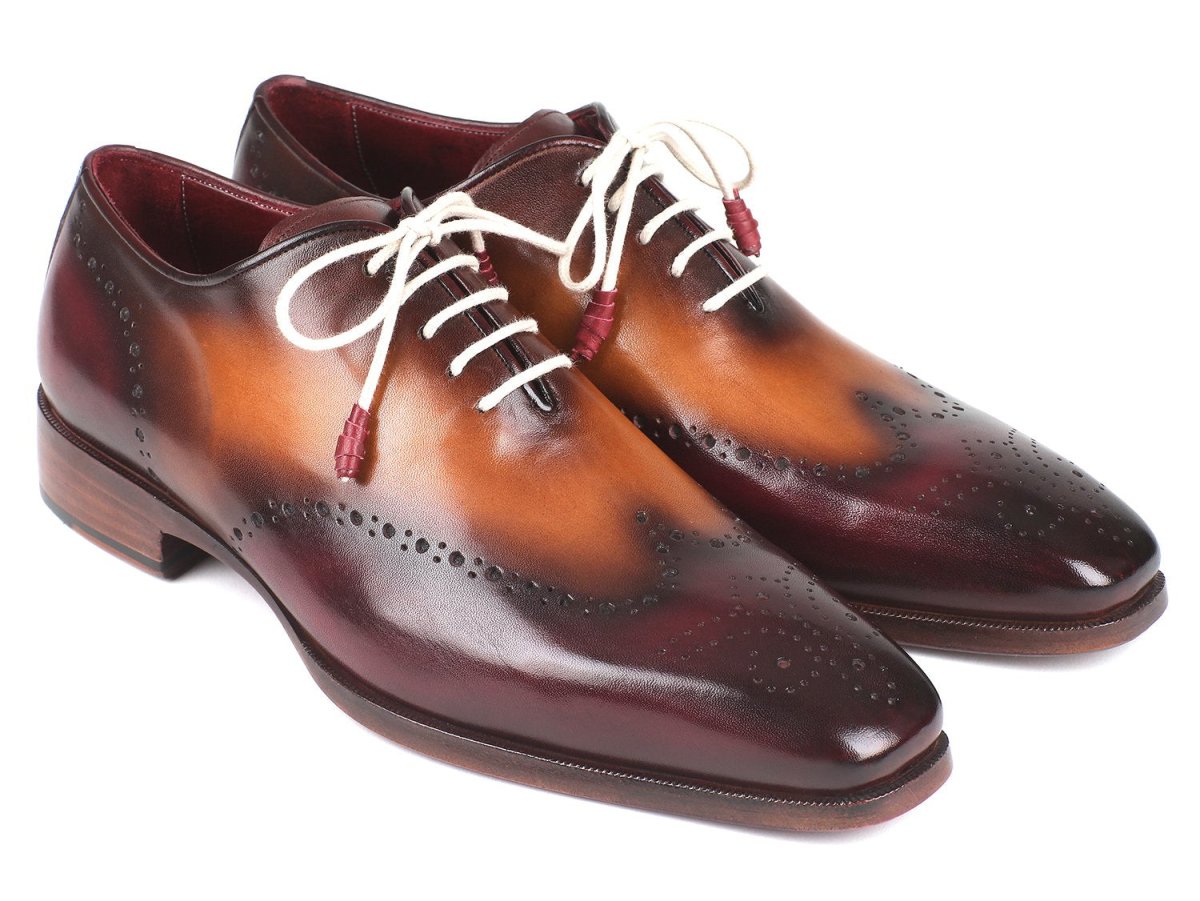 Paul Parkman Men's Wingtip Oxfords in Bordeaux and Camel