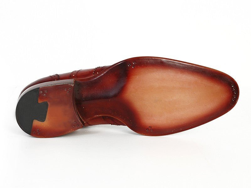 Paul Parkman Men's Wingtip Oxfords in Bordeaux and Camel