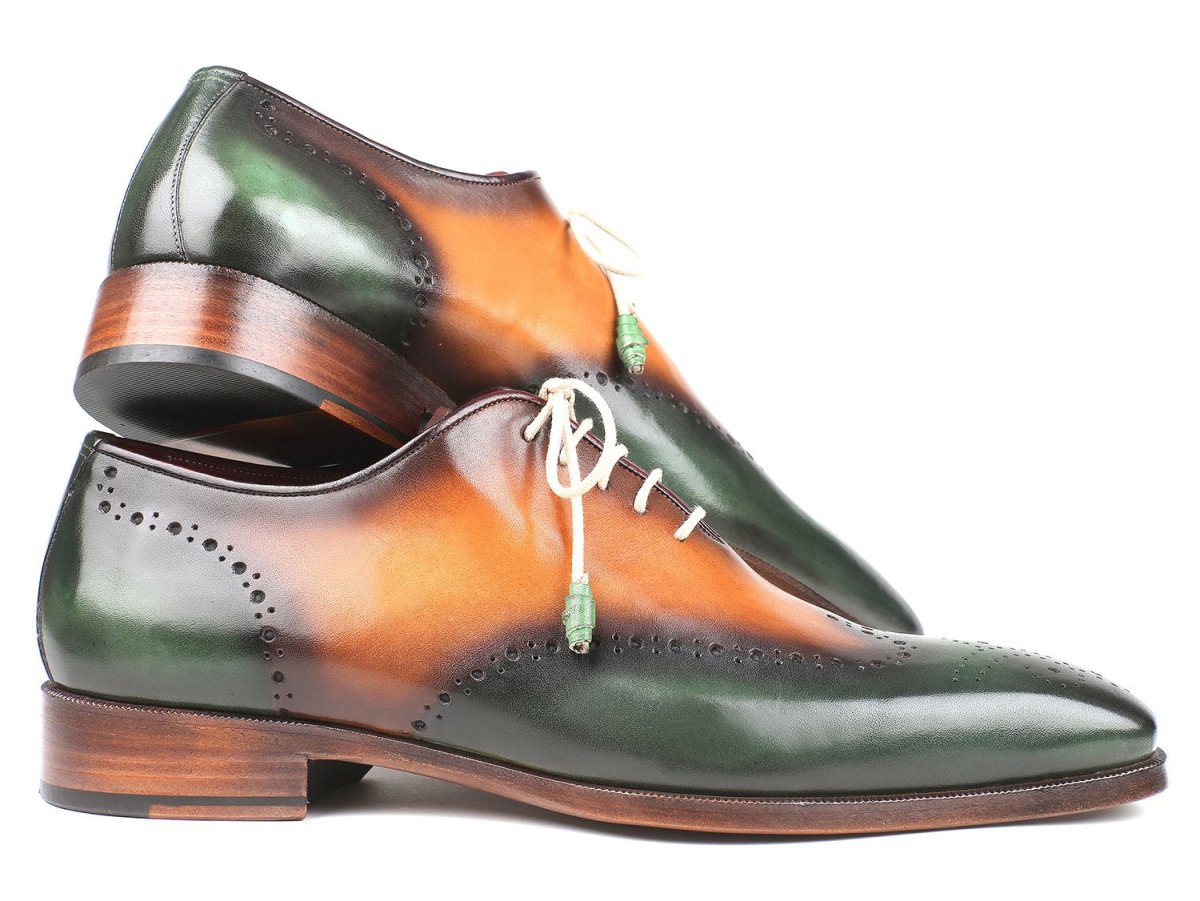Paul Parkman Men's Wingtip Oxfords in Green and Camel