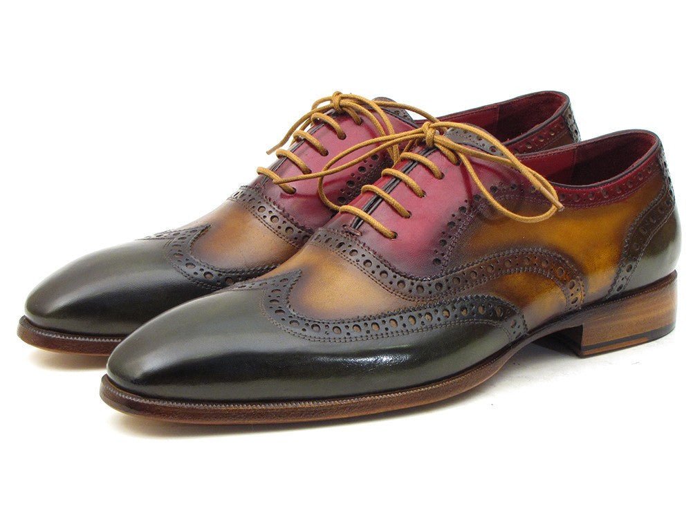 Paul Parkman Men's Wingtip Oxfords in Green, Camel and Bordeaux