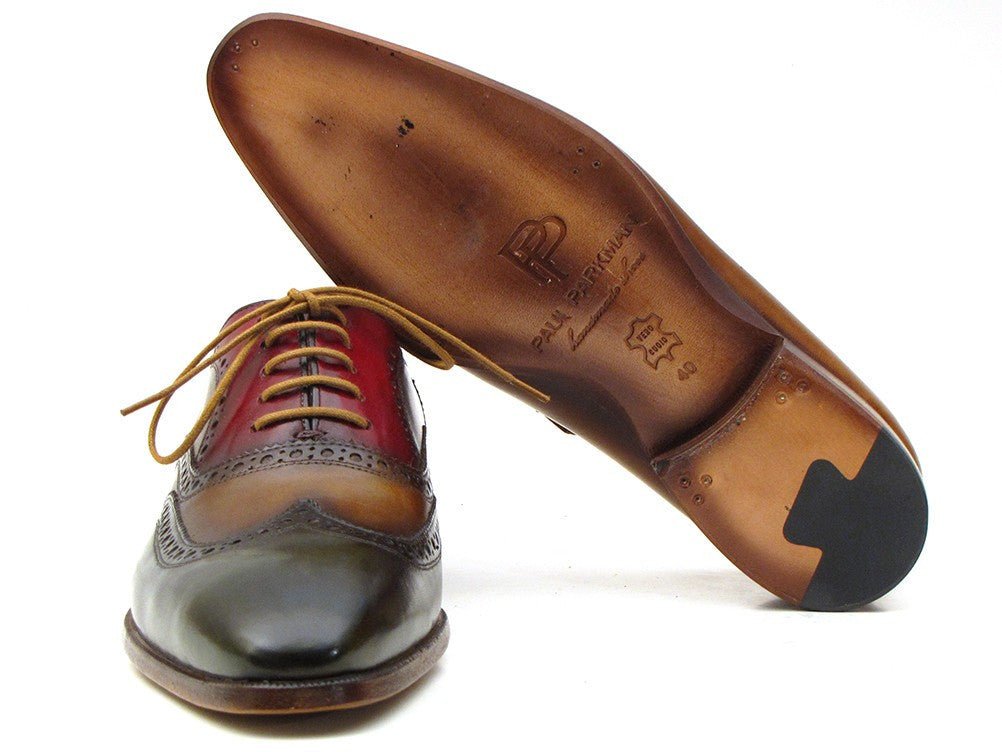 Paul Parkman Men's Wingtip Oxfords in Green, Camel and Bordeaux