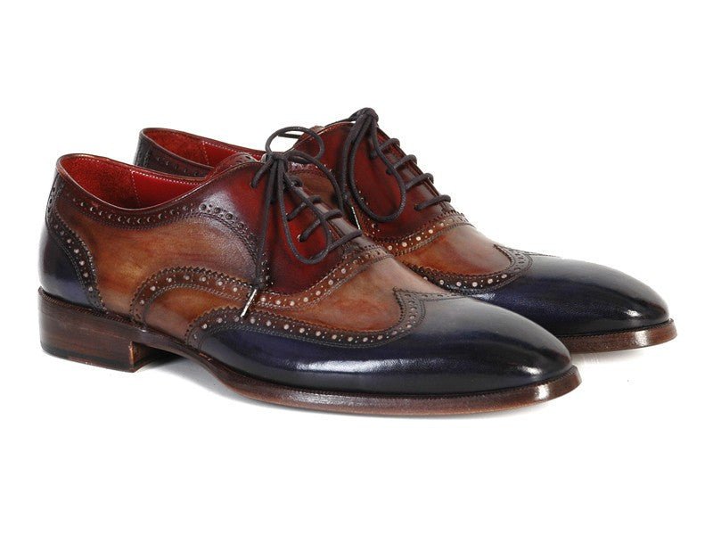 Paul Parkman Men's Wingtip Oxfords in Navy, Camel and Bordeaux
