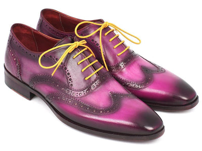 Paul Parkman Men's Wingtip Oxfords Lilac Handpainted Calfskin (ID228 - LIL)