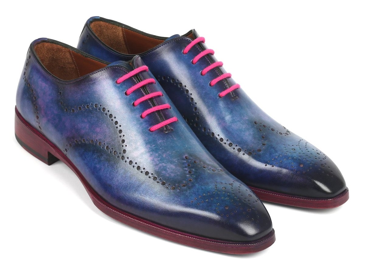 Paul Parkman Men's Wingtip Oxfords Parliament Blue (ID741 PAR)