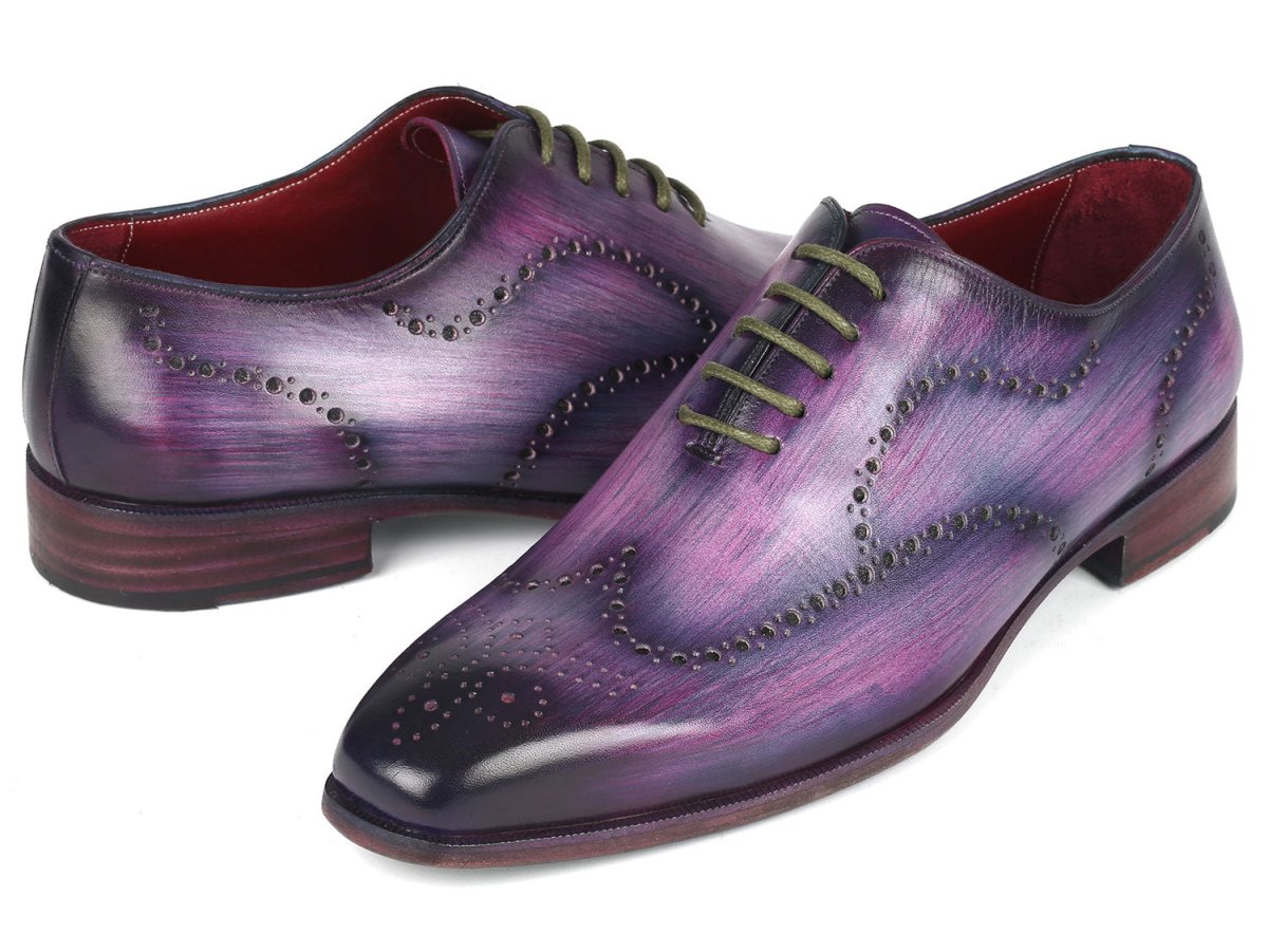 Paul Parkman Men's Wingtip Oxfords Purple (ID741 R)