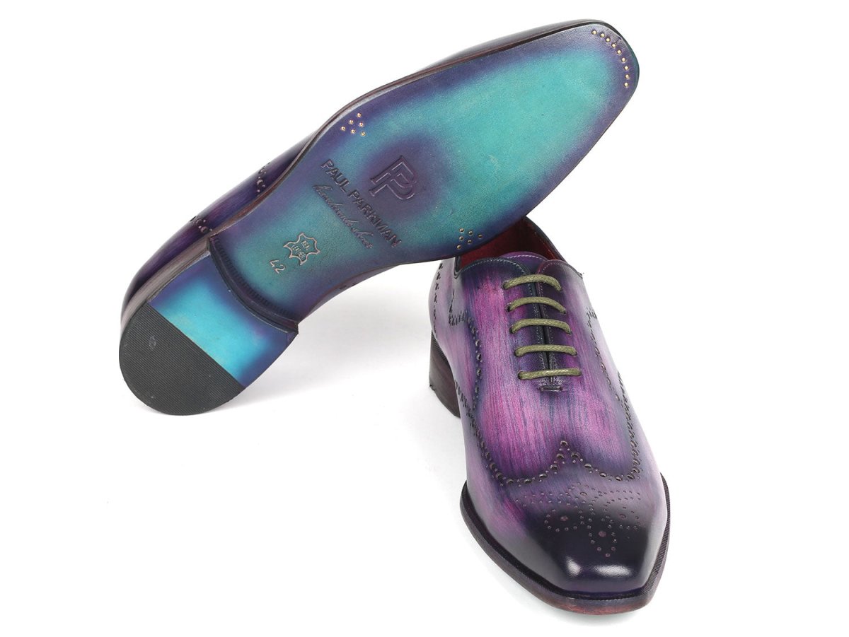 Paul Parkman Men's Wingtip Oxfords Purple (ID741 R)
