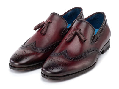 Paul Parkman Men's Wingtip Tassel Loafers Bordeaux (IDWL34 - BRD)