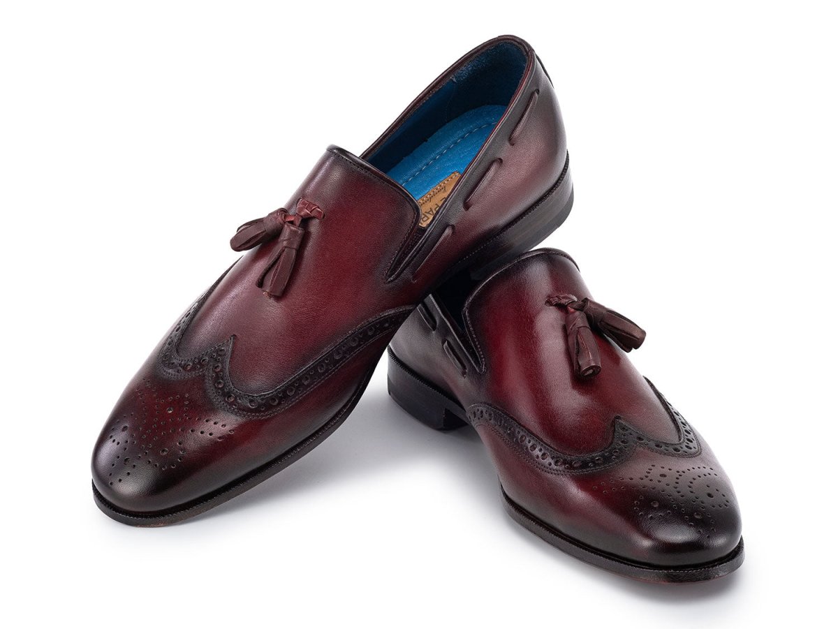 Paul Parkman Men's Wingtip Tassel Loafers Bordeaux (IDWL34 - BRD)