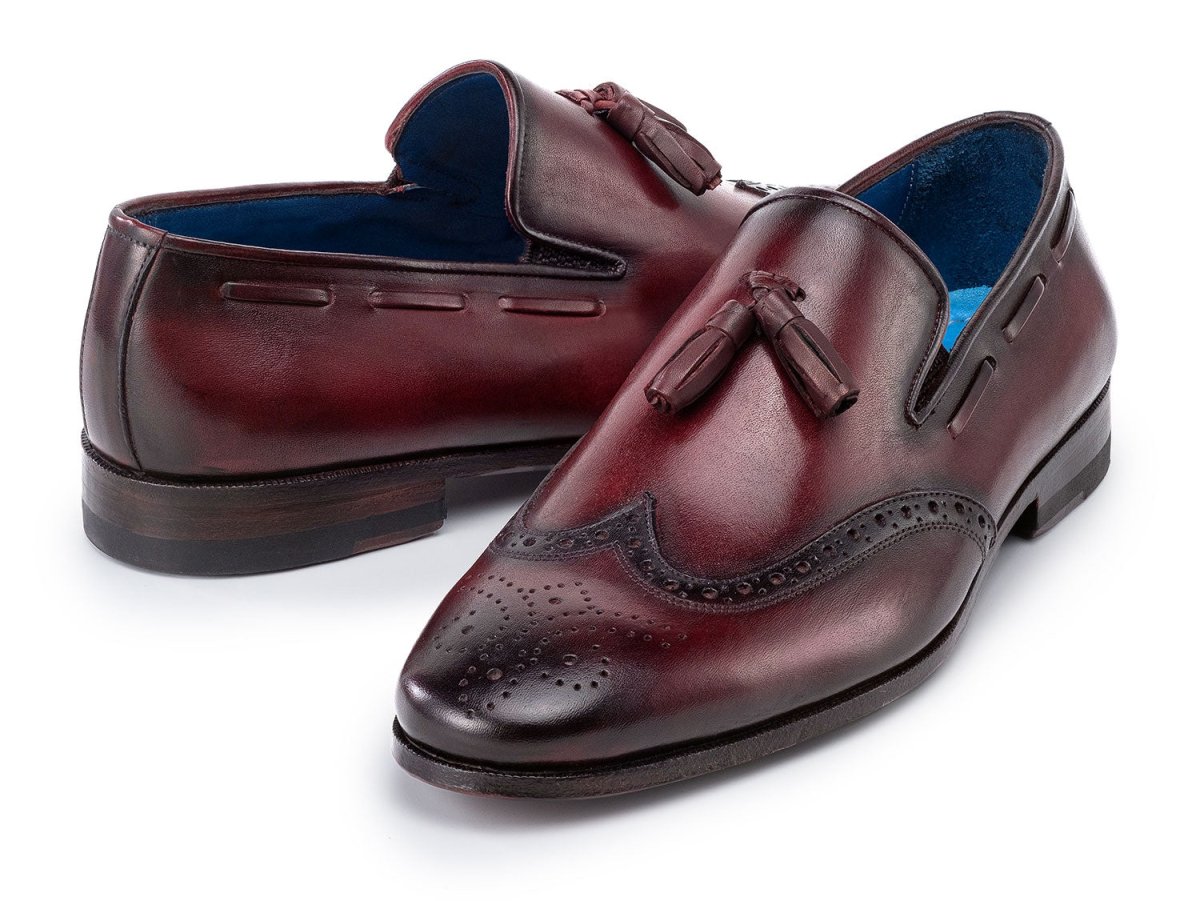 Paul Parkman Men's Wingtip Tassel Loafers Bordeaux (IDWL34 - BRD)