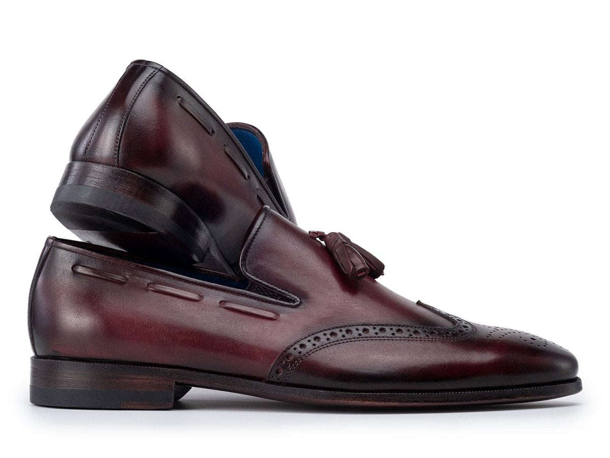 Paul Parkman Men's Wingtip Tassel Loafers Bordeaux (IDWL34 - BRD)