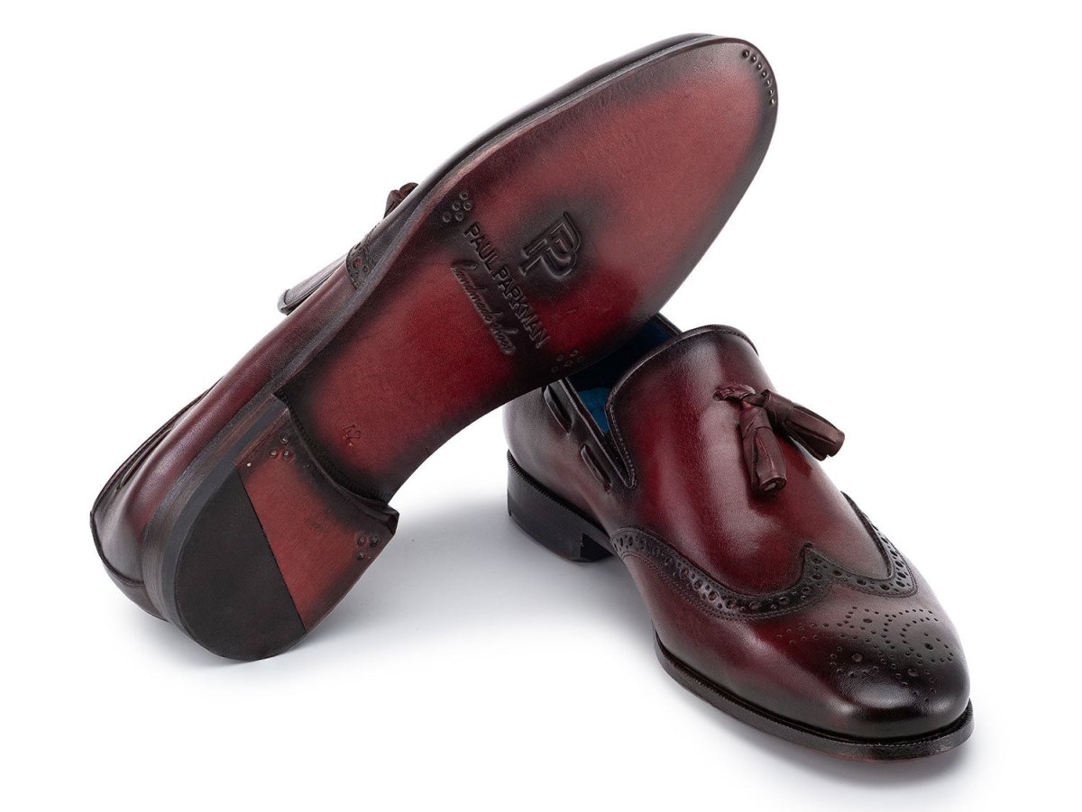 Paul Parkman Men's Wingtip Tassel Loafers Bordeaux (IDWL34 - BRD)