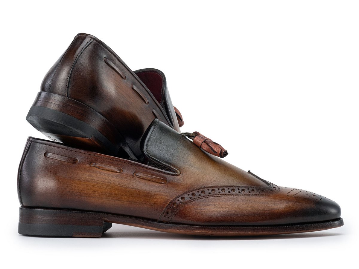 Paul Parkman Men's Wingtip Tassel Loafers Green (IDWL34 - GRN)