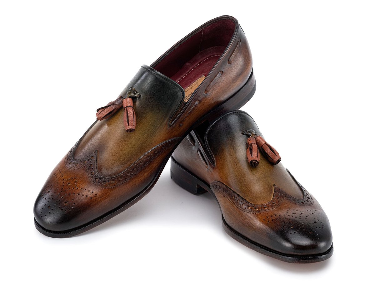 Paul Parkman Men's Wingtip Tassel Loafers Green (IDWL34 - GRN)