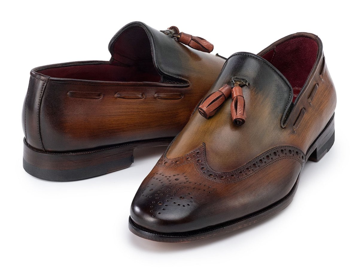 Paul Parkman Men's Wingtip Tassel Loafers Green (IDWL34 - GRN)