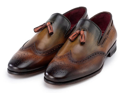 Paul Parkman Men's Wingtip Tassel Loafers Green (IDWL34 - GRN)