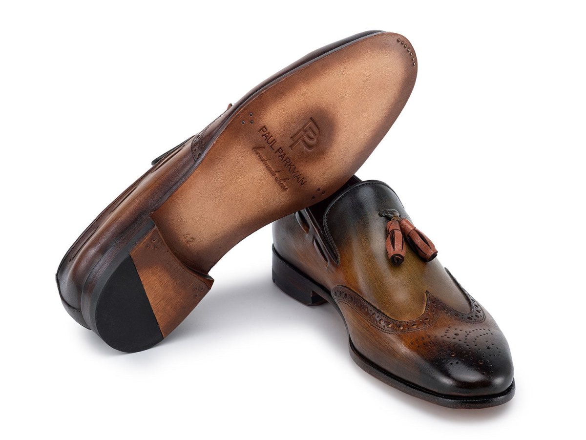 Paul Parkman Men's Wingtip Tassel Loafers Green (IDWL34 - GRN)