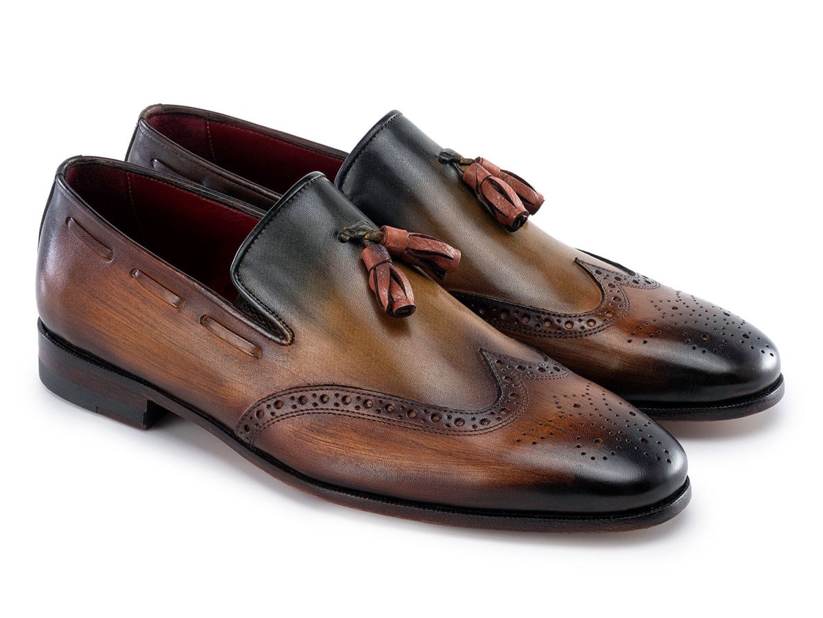 Paul Parkman Men's Wingtip Tassel Loafers Green (IDWL34 - GRN)