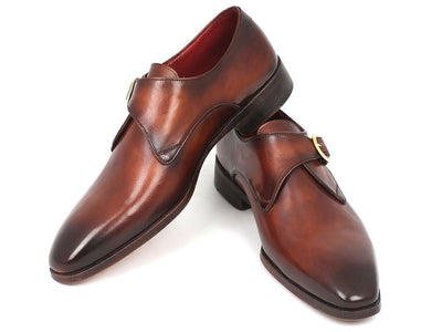 Paul Parkman Monkstrap Dress Shoes Brown and Camel (ID011B44)