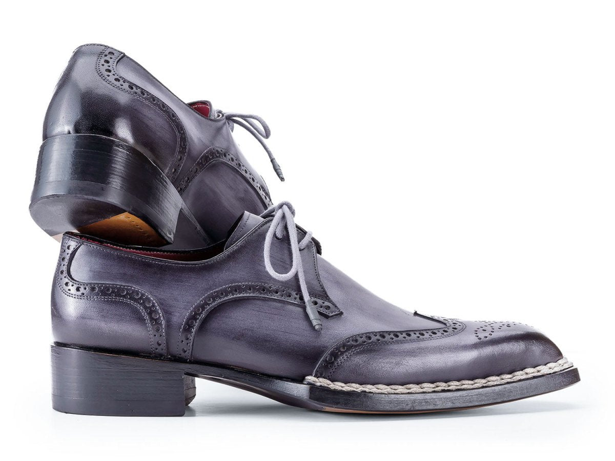 Paul Parkman Norwegian Welted Wingtip Derby Shoes Gray (ID8506 GRY)