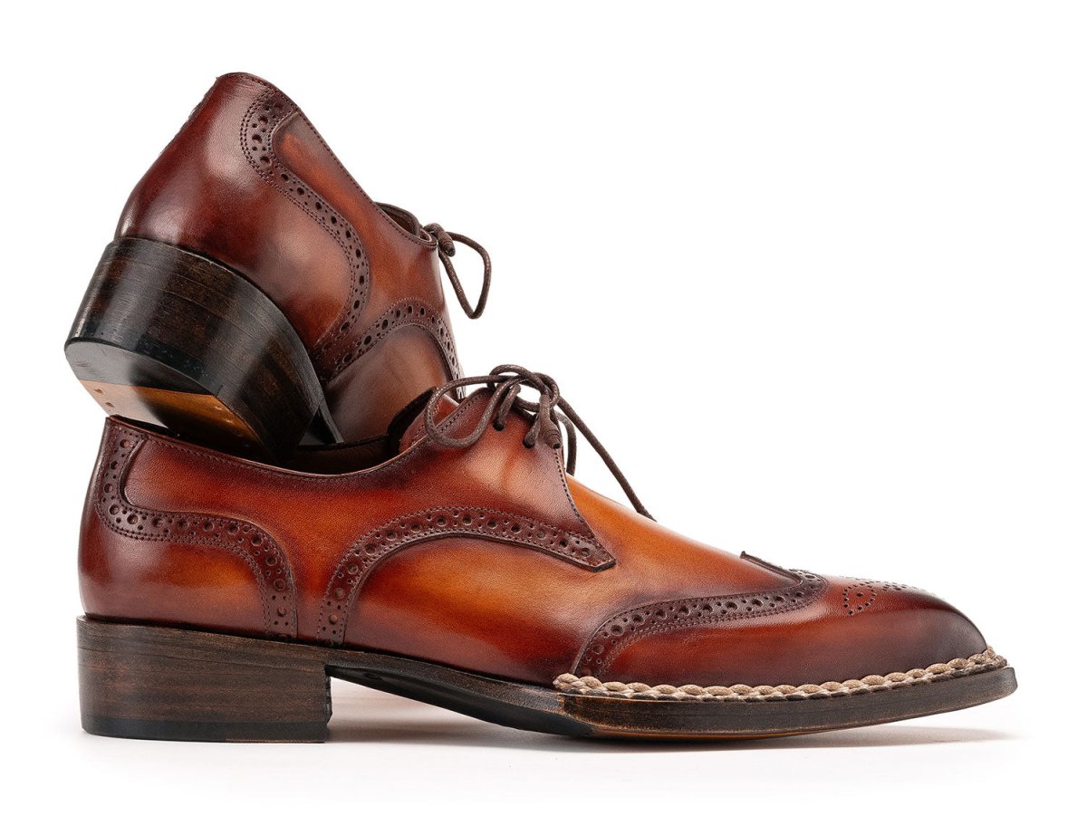 Paul Parkman Norwegian Welted Wingtip Derby Shoes in Brown