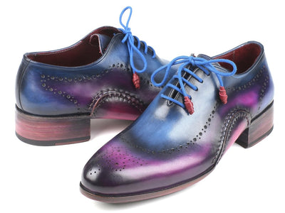 Paul Parkman Opanka Construction Blue and Purple Oxfords (ID726 - BLU - R)