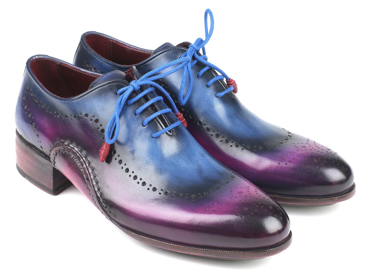 Paul Parkman Opanka Construction Blue and Purple Oxfords (ID726 - BLU - R)