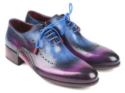 Paul Parkman Opanka Construction Blue and Purple Oxfords (ID726 - BLU - R)