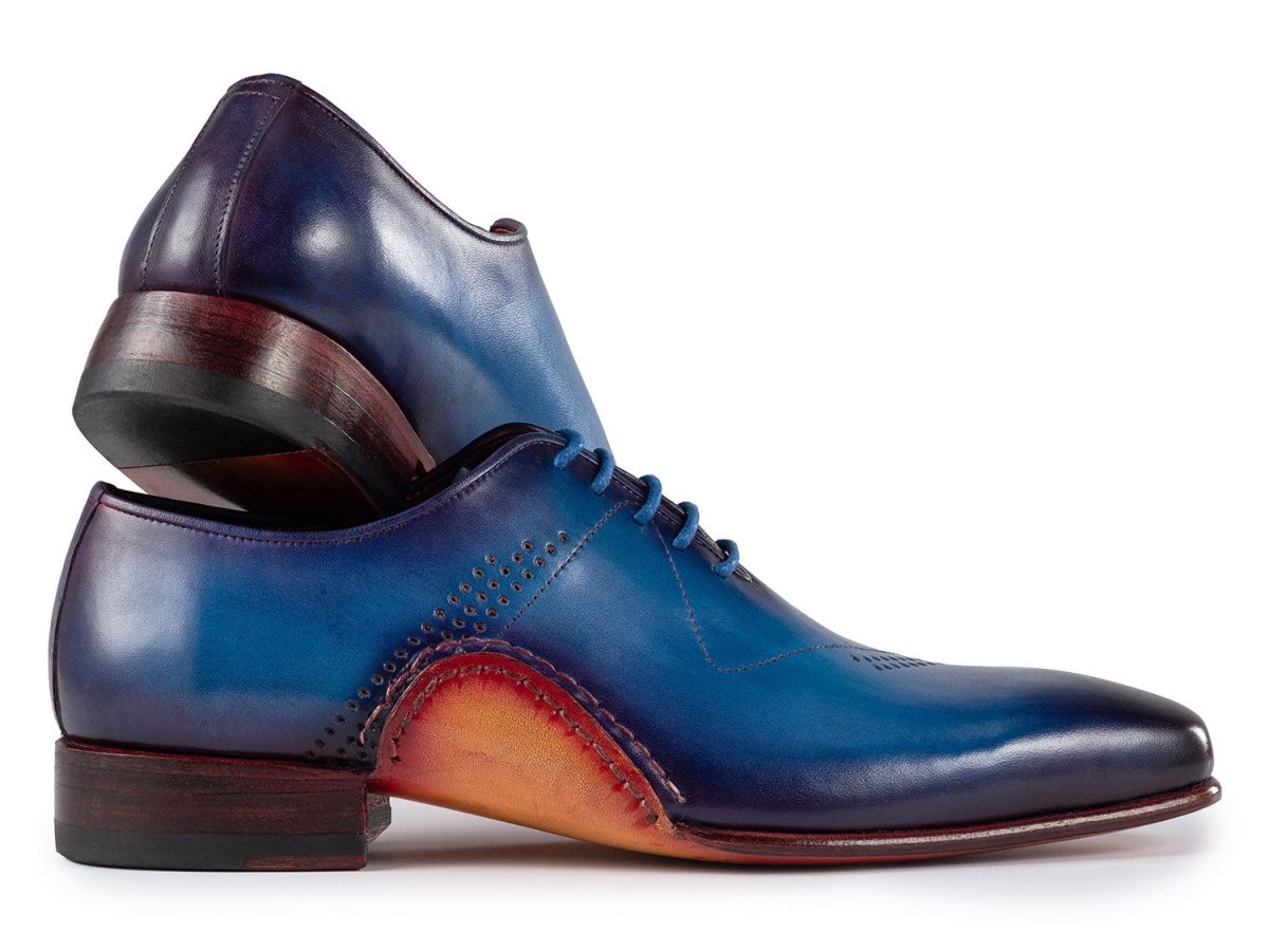 Paul Parkman Opanka Construction Blue Hand Painted Oxfords (IDOPK66BL)