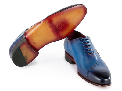 Paul Parkman Opanka Construction Blue Hand Painted Oxfords (IDOPK66BL)