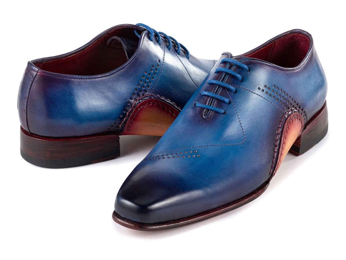 Paul Parkman Opanka Construction Blue Hand Painted Oxfords (IDOPK66BL)