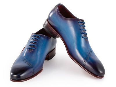 Paul Parkman Opanka Construction Blue Hand Painted Oxfords (IDOPK66BL)