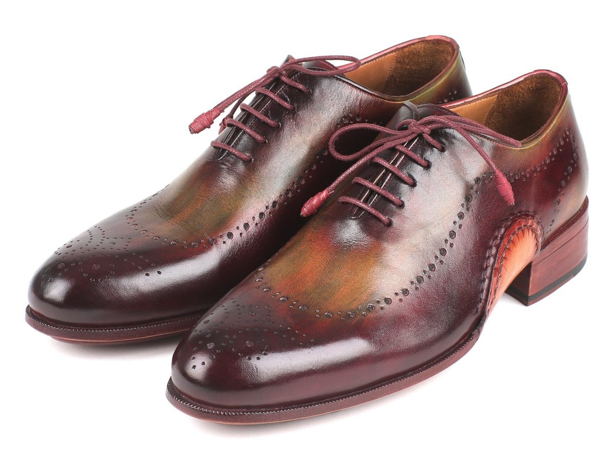 Paul Parkman Opanka Construction Green and Bordeaux Oxfords (ID726 - GRE - BOR)