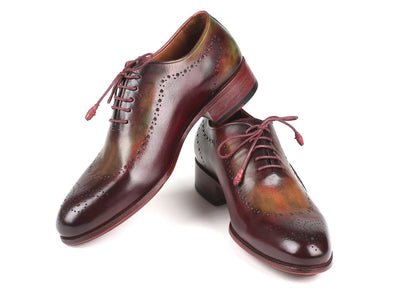 Paul Parkman Opanka Construction Green and Bordeaux Oxfords (ID726 - GRE - BOR)