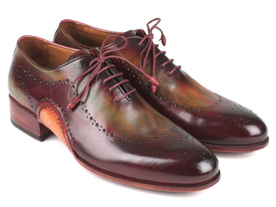 Paul Parkman Opanka Construction Green and Bordeaux Oxfords (ID726 - GRE - BOR)