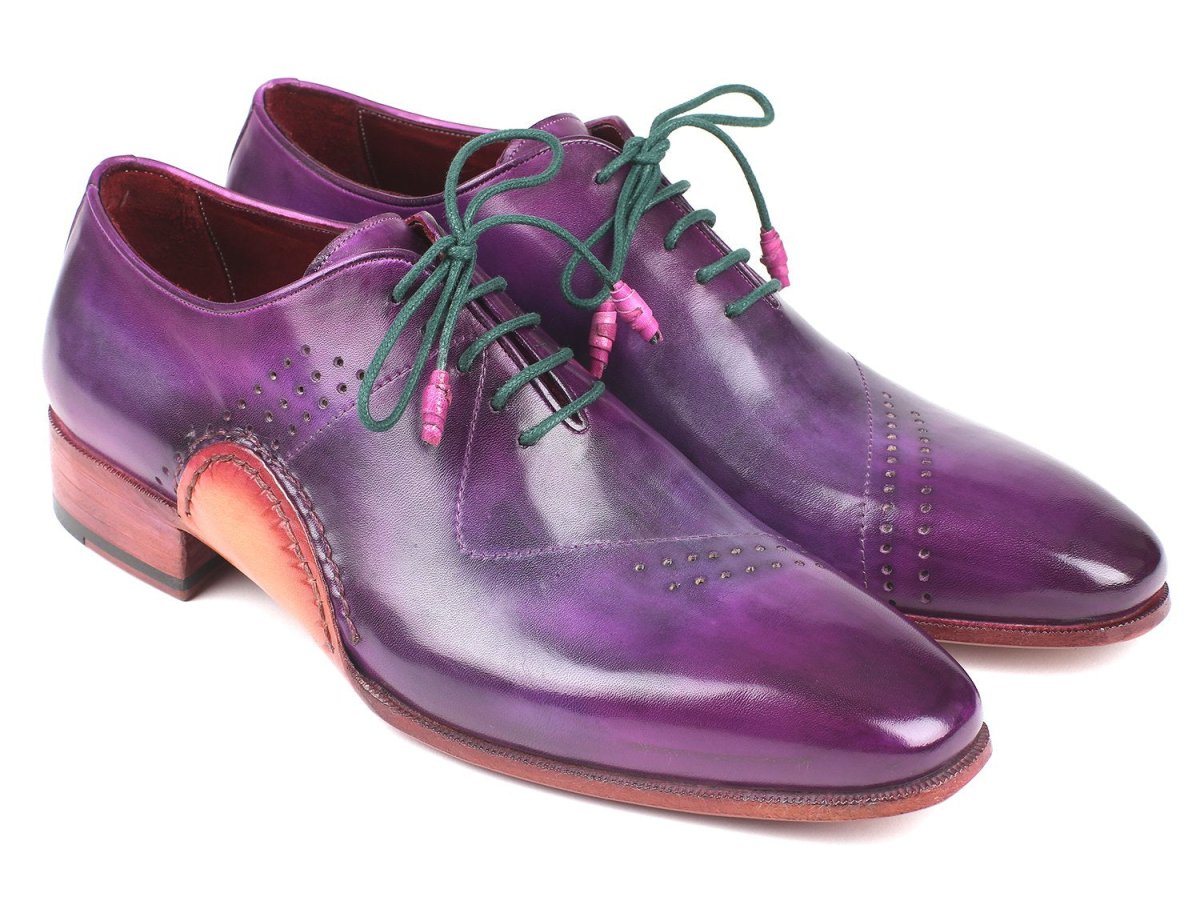 Paul Parkman Opanka Construction Purple Hand - Painted Oxfords (IDOPK66KD)
