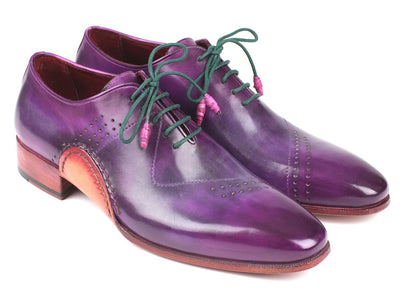 Paul Parkman Opanka Construction Purple Hand - Painted Oxfords (IDOPK66KD)