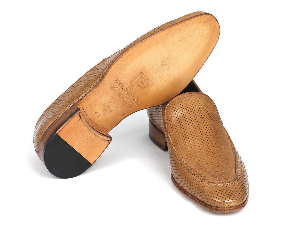 Paul Parkman Perforated Leather Loafers Beige (ID874 - BEJ)