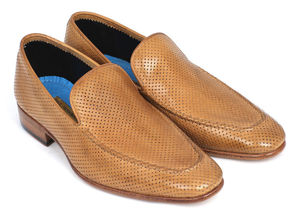 Paul Parkman Perforated Leather Loafers Beige (ID874 - BEJ)