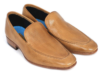 Paul Parkman Perforated Leather Loafers Beige (ID874 - BEJ)