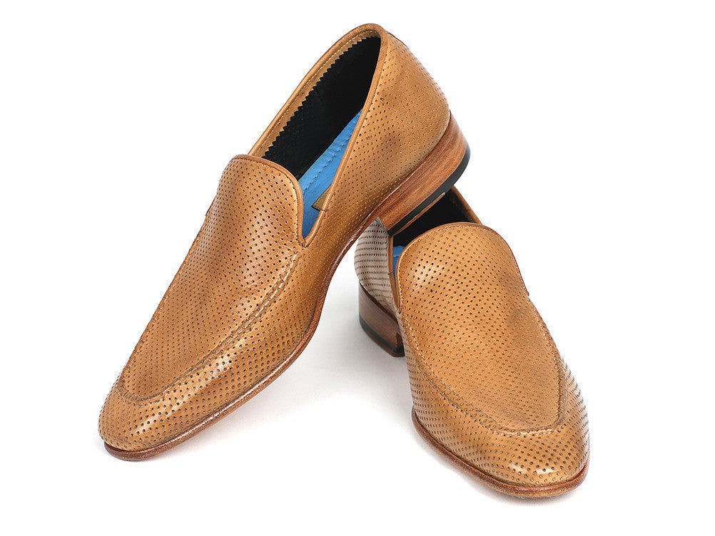 Paul Parkman Perforated Leather Loafers Beige (ID874 - BEJ)