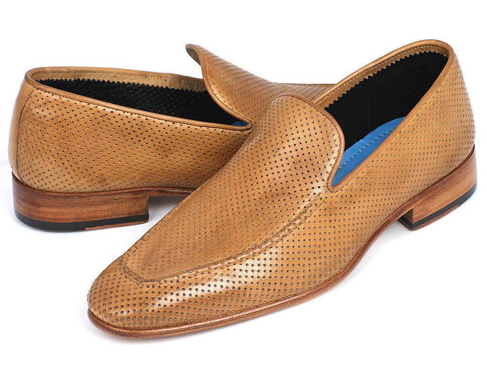 Paul Parkman Perforated Leather Loafers Beige (ID874 - BEJ)