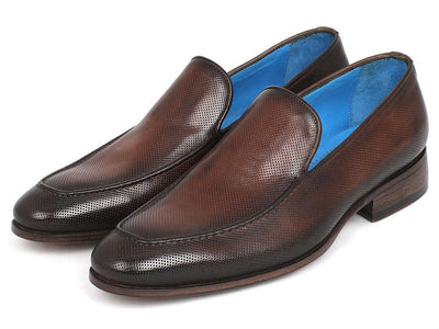 Paul Parkman Perforated Leather Loafers Brown (ID874 - BRW)